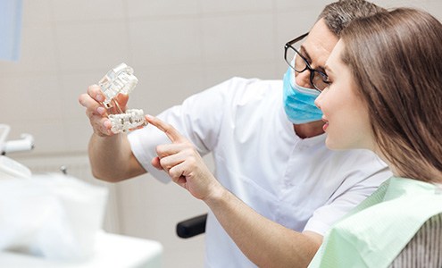 Woman seeing dentist in Fort Mill