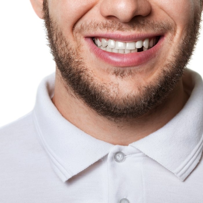 Close up of smile with missing tooth