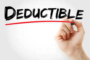 The word “Deductible” underlined with marker